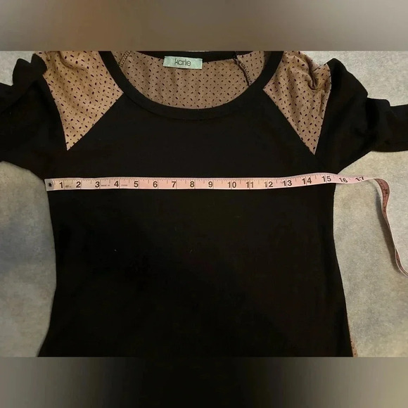 Karlie black and brown long sleeve top size S - Picture 5 of 5